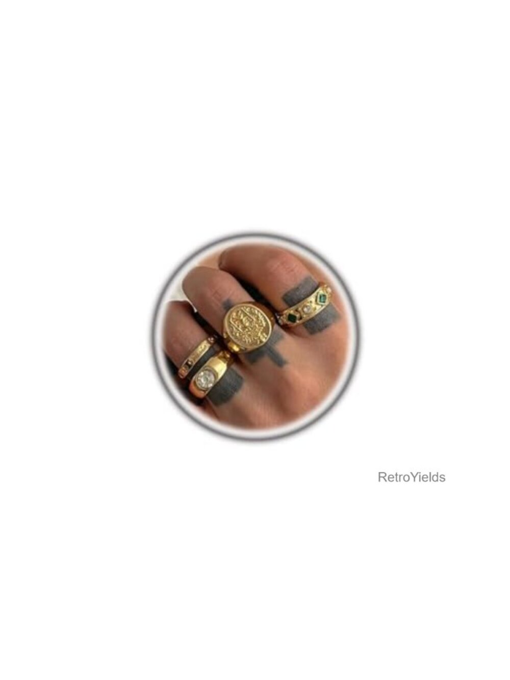 Hammered Stackable Knuckle Rings Set Geometric Statement Ring Pack
